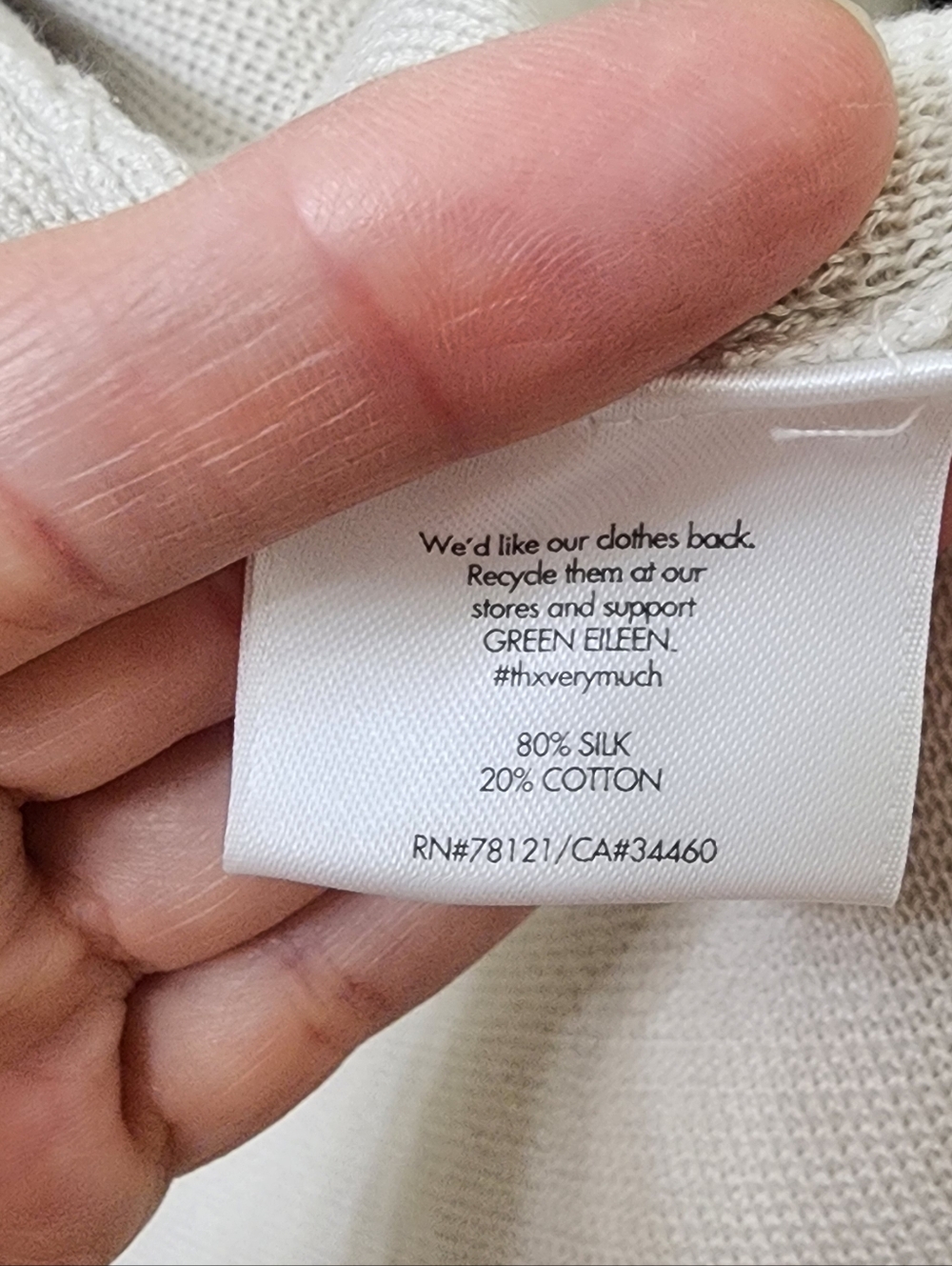 Eileen Fisher Open Front Knit Cardigan in Light Gray - Picture 5 of 7